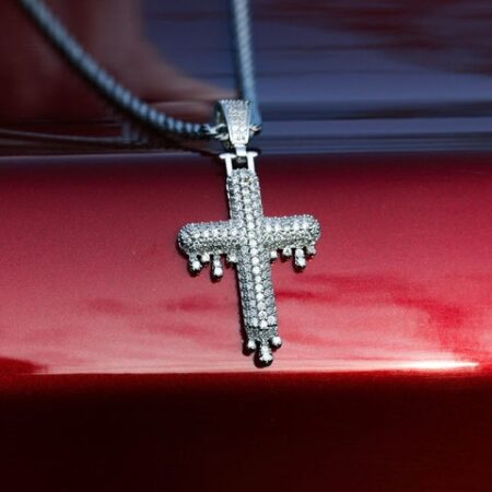 Hip Hop Drippy Cross Moissanite Diamond Pendants