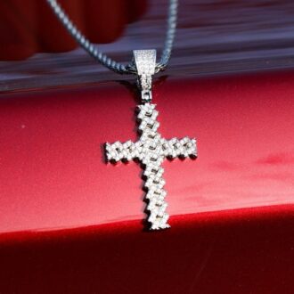 Hip Hop Buss Down Cross Moissanite Pendant