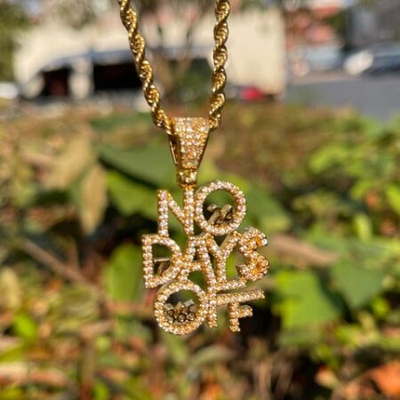 No Days Off Moissanite Hip Hop Pendant Chain Necklace