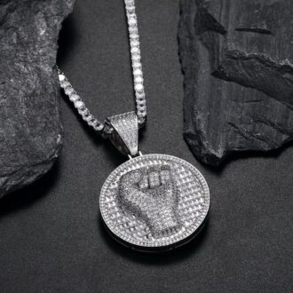 Colorless Moissanite Silver Pendant For Him