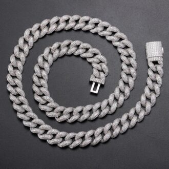 Iced Out Moissanite Luxury Hip Hop Cuban Chain For Him