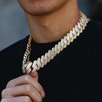 22MM Iced Out Moissanite Diamond Cuban Chain