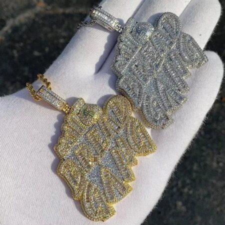 BREAD GANG Money Bag Moissanite Baguette & Round Diamond Iced Out Pendant