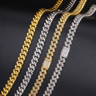 Baguette Moissanite Diamond Hip Hop Iced Out Cuban Chain