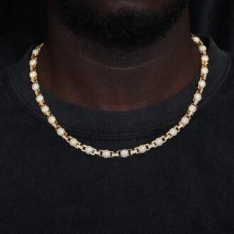 Moissanite Diamond Ball Link Hip Hop Chain For Men's