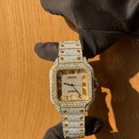 Krushnam's Cartier Santos yellow white Japan movement