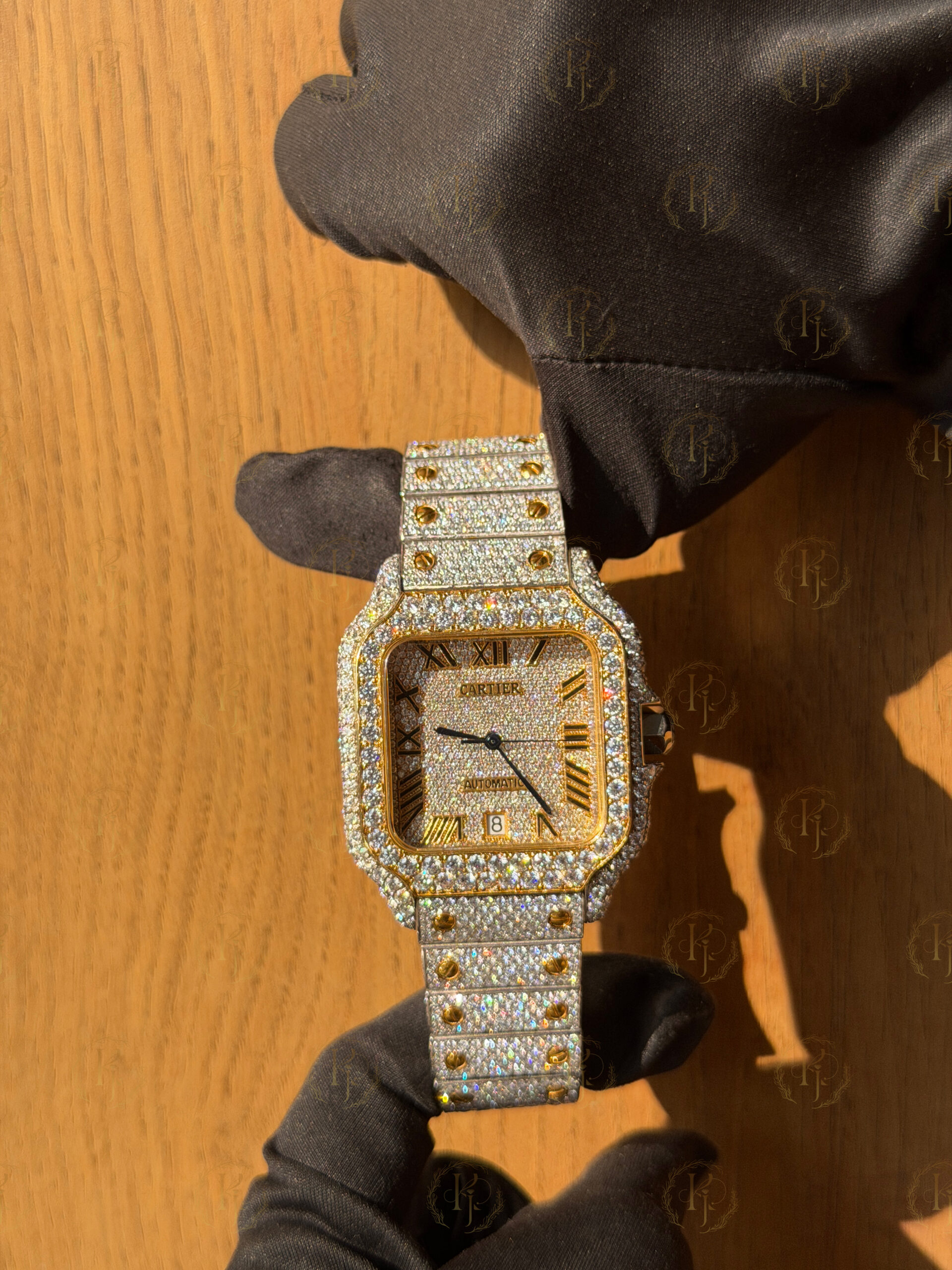 Krushnam's Cartier Santos yellow white Japan movement