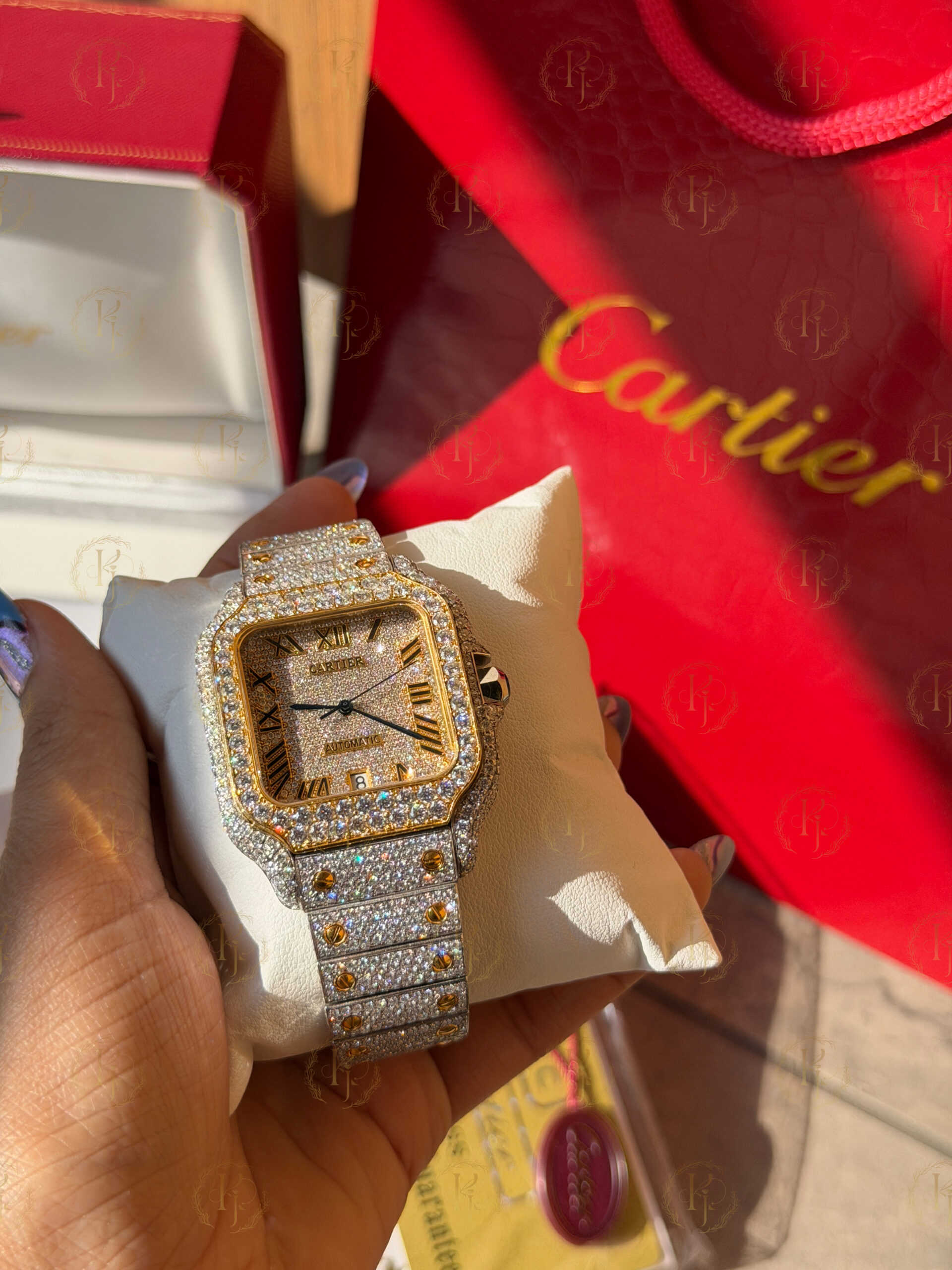 Krushnam's Cartier Santos yellow white Japan movement - Image 4