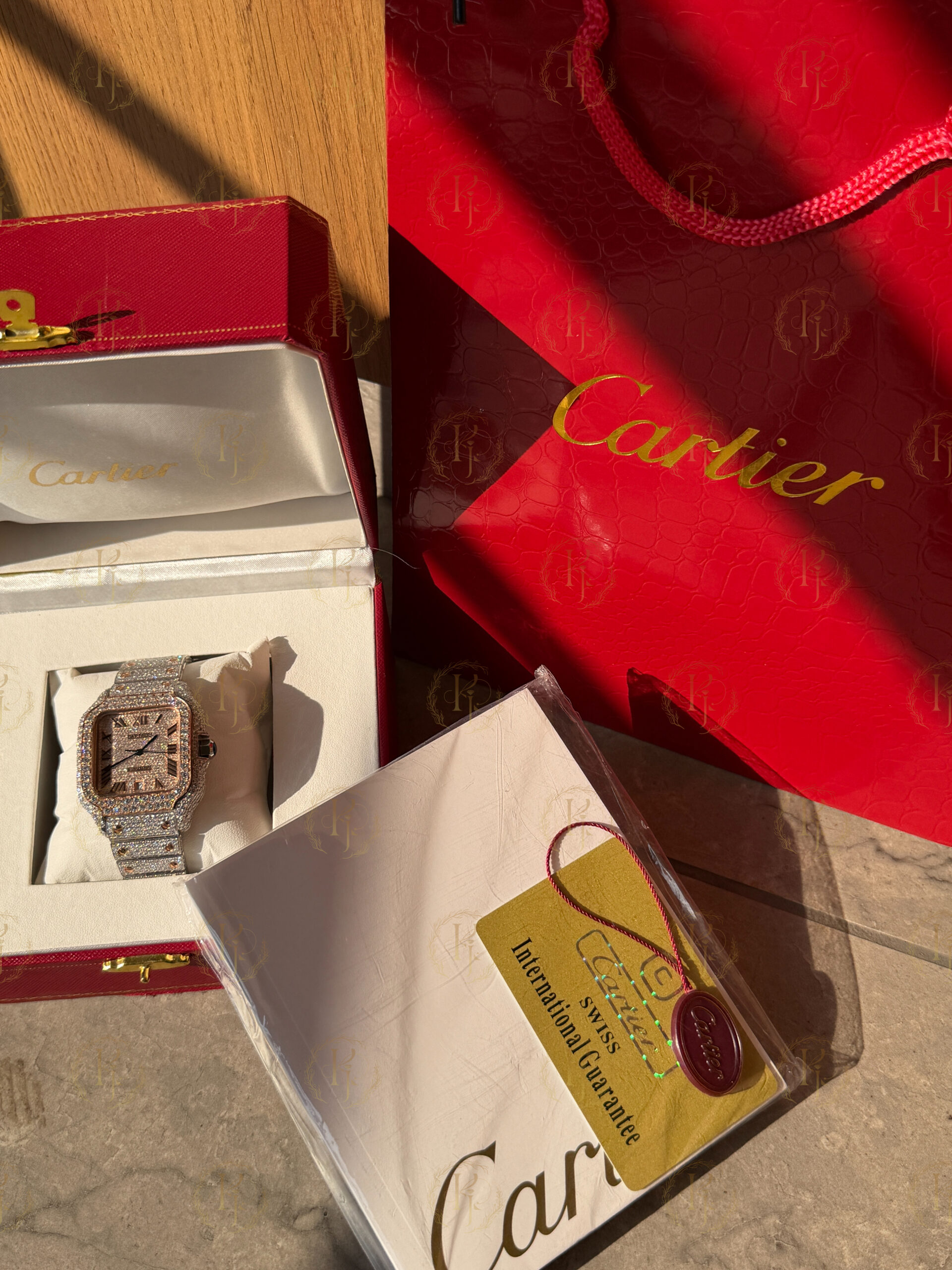 Krushnam’s Cartier Santos rose white Japan movement - Image 6