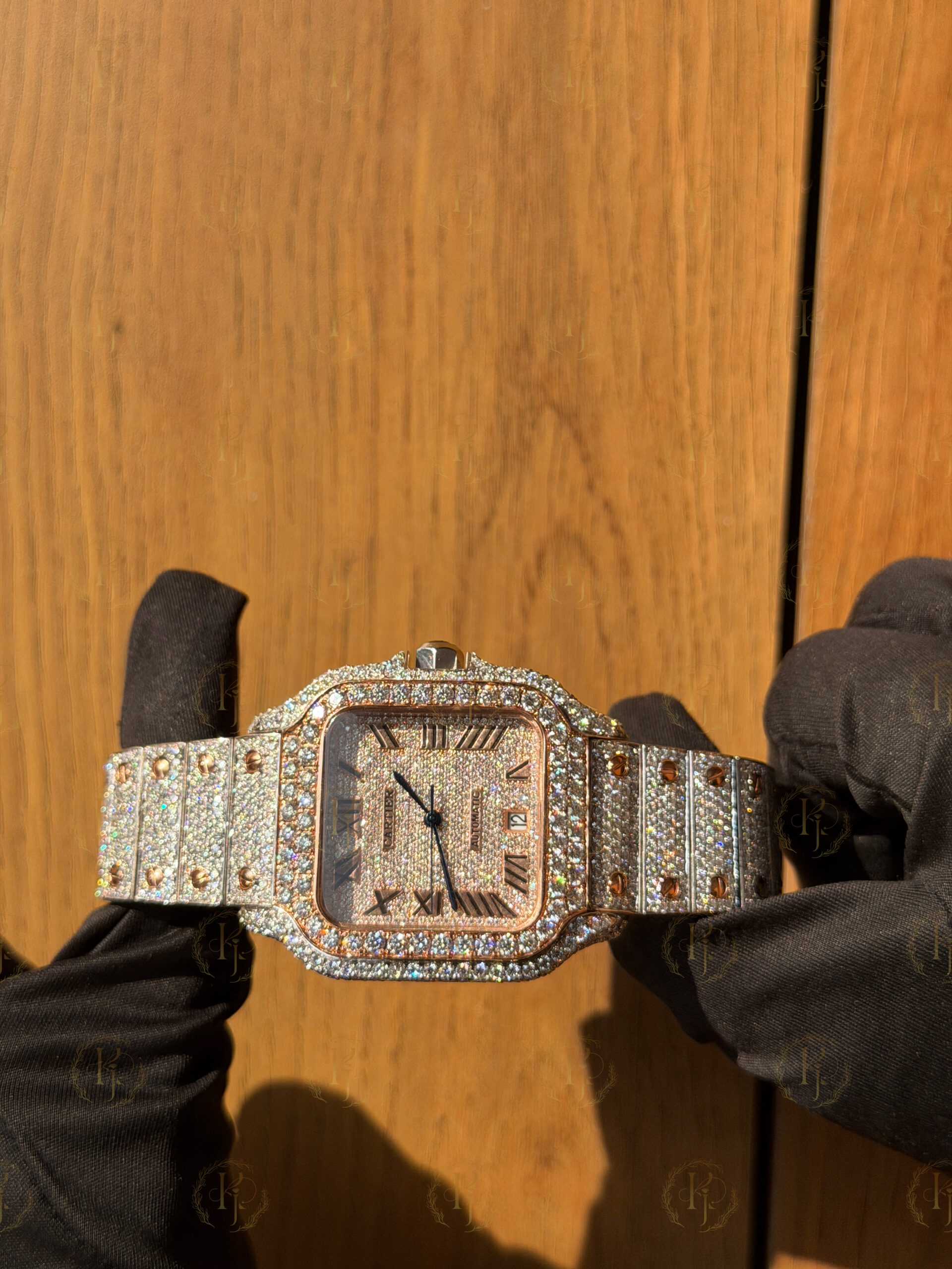 Krushnam’s Cartier Santos rose white Japan movement - Image 5