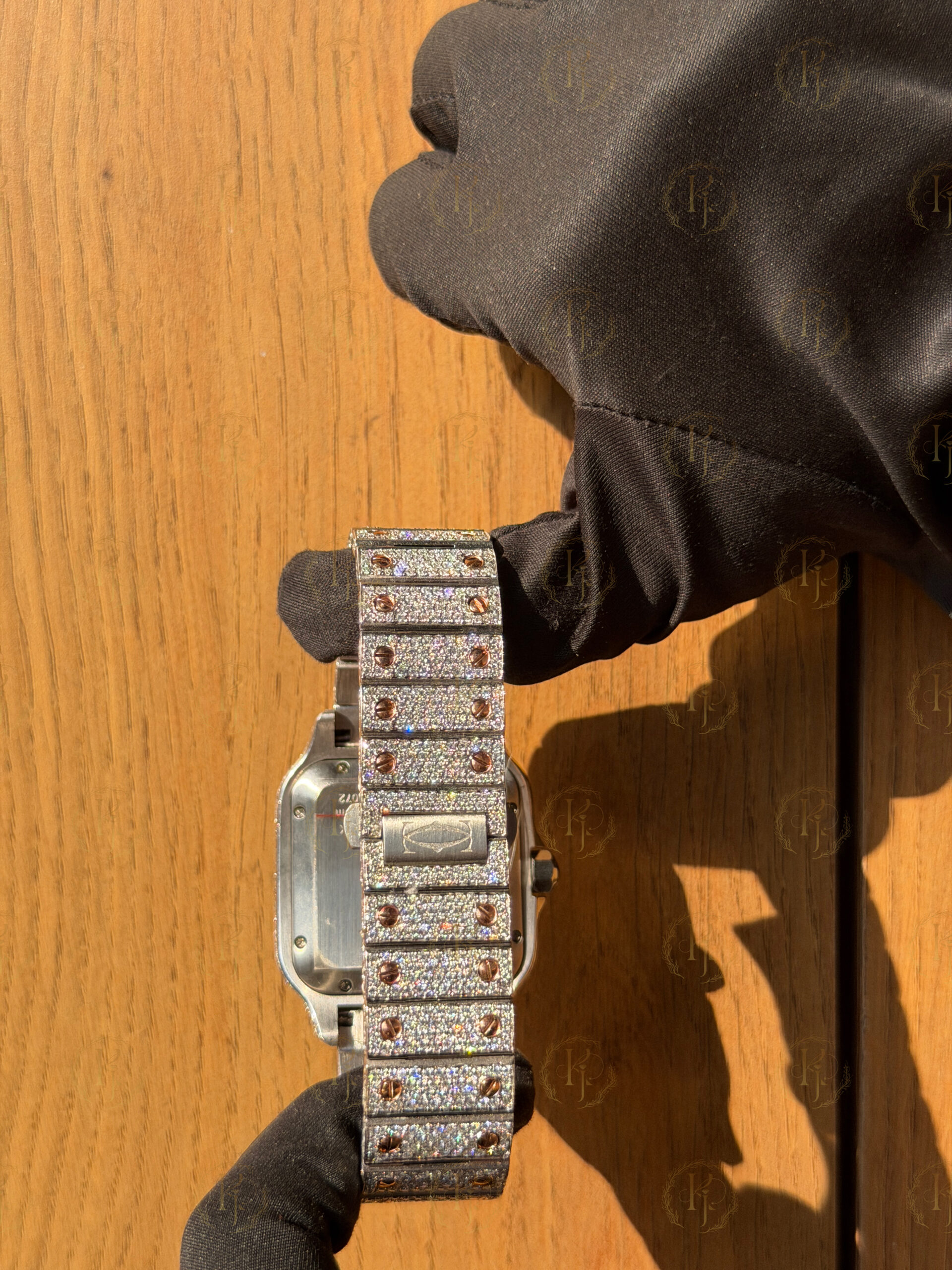 Krushnam’s Cartier Santos rose white Japan movement - Image 3