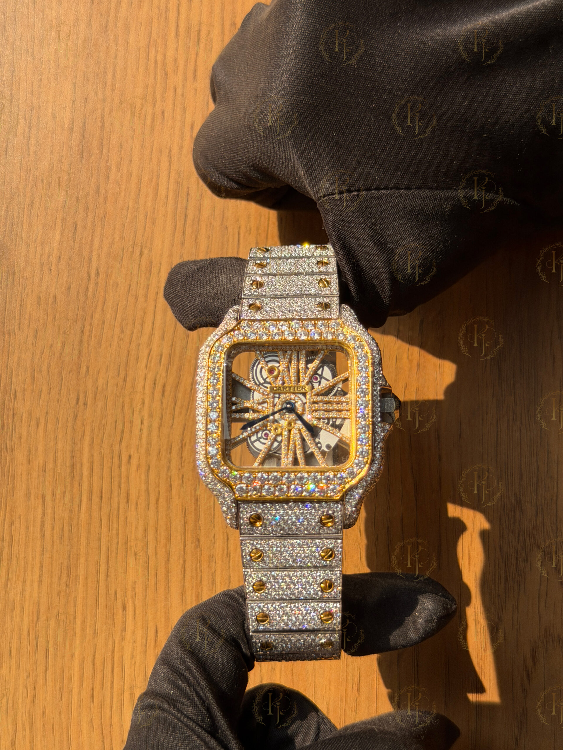 Krushnam's Cartier Skeleton yellow white Japan Automatic movement