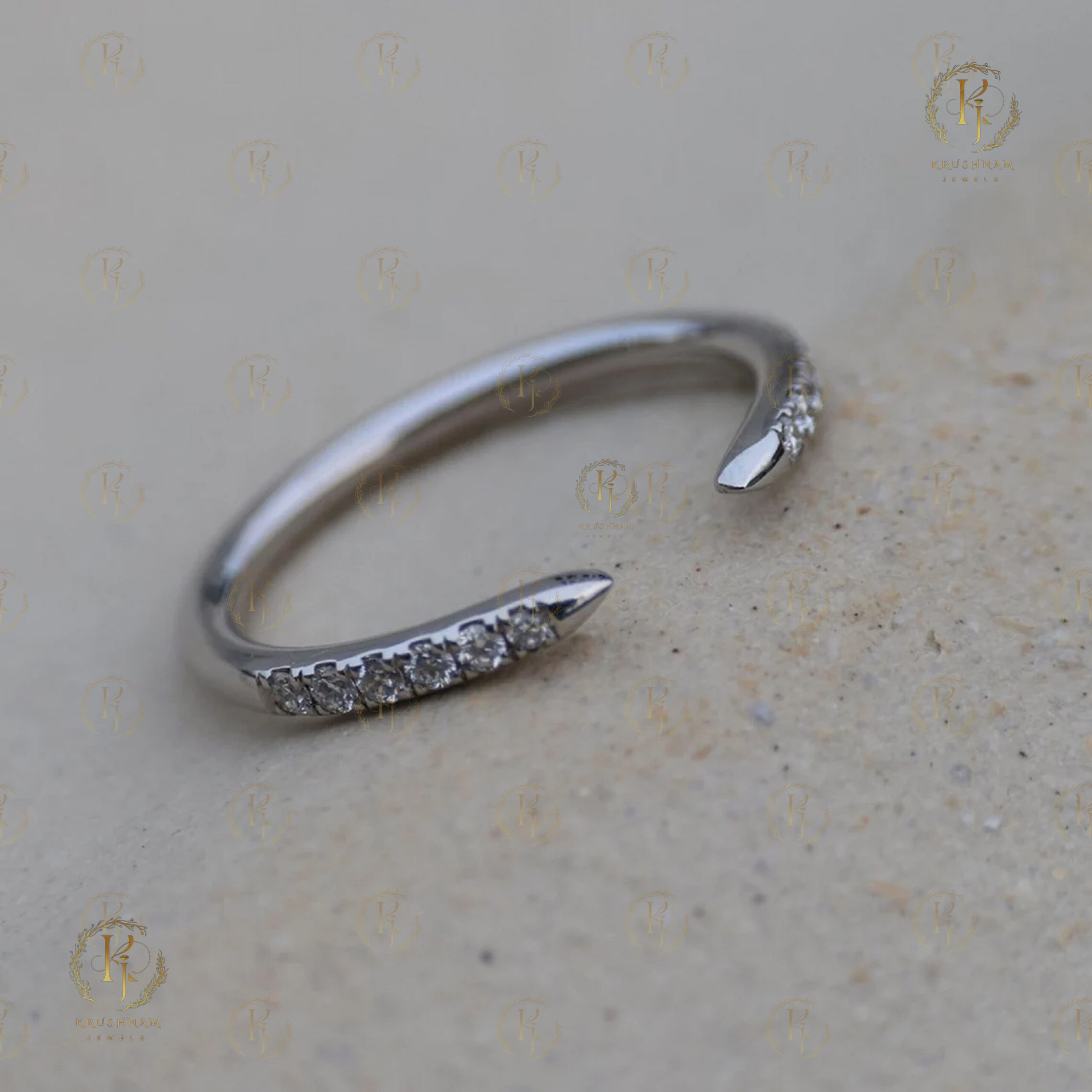 Stylish triangle Ring with White tone for office wear - Image 4