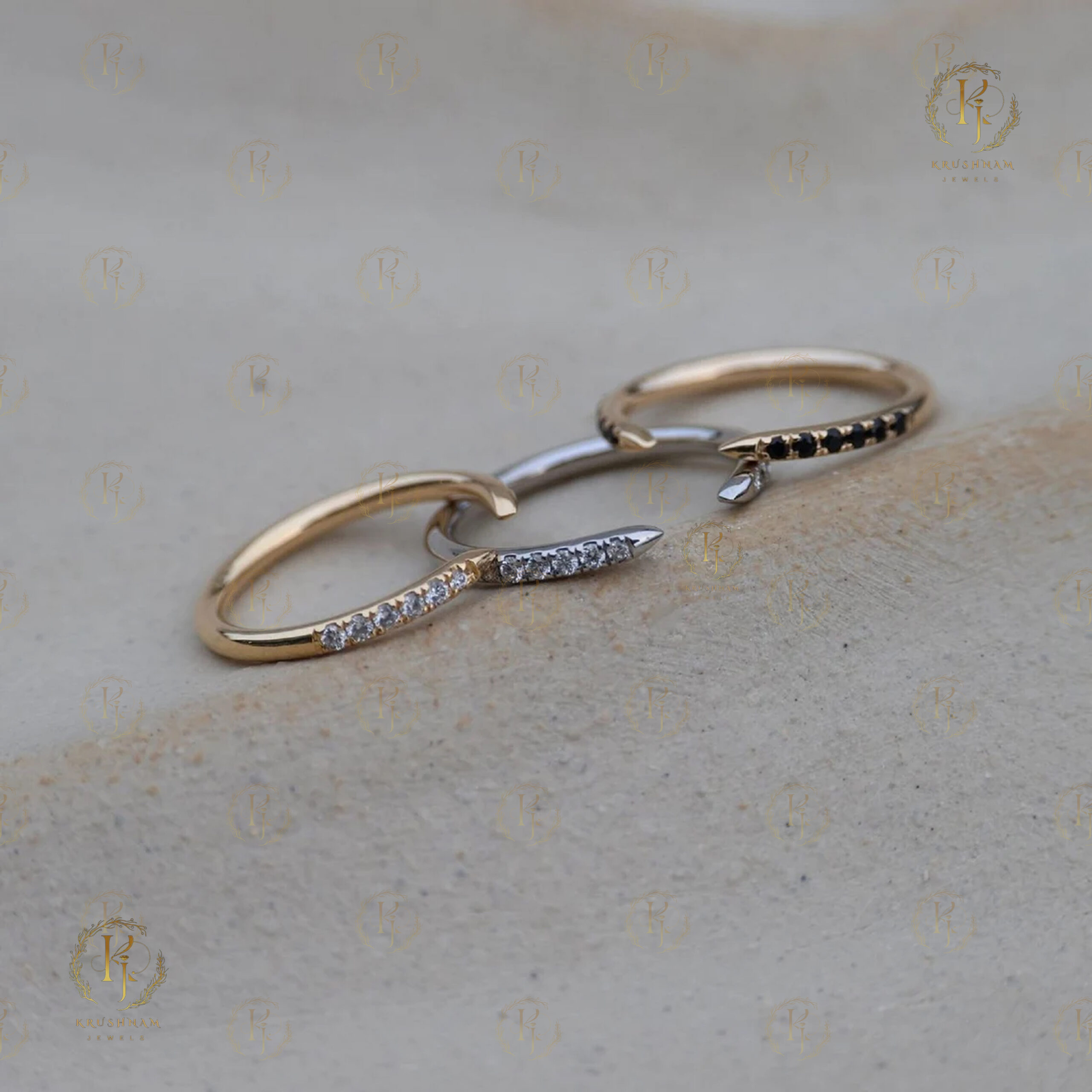 Stylish triangle Ring with White tone for office wear - Image 5