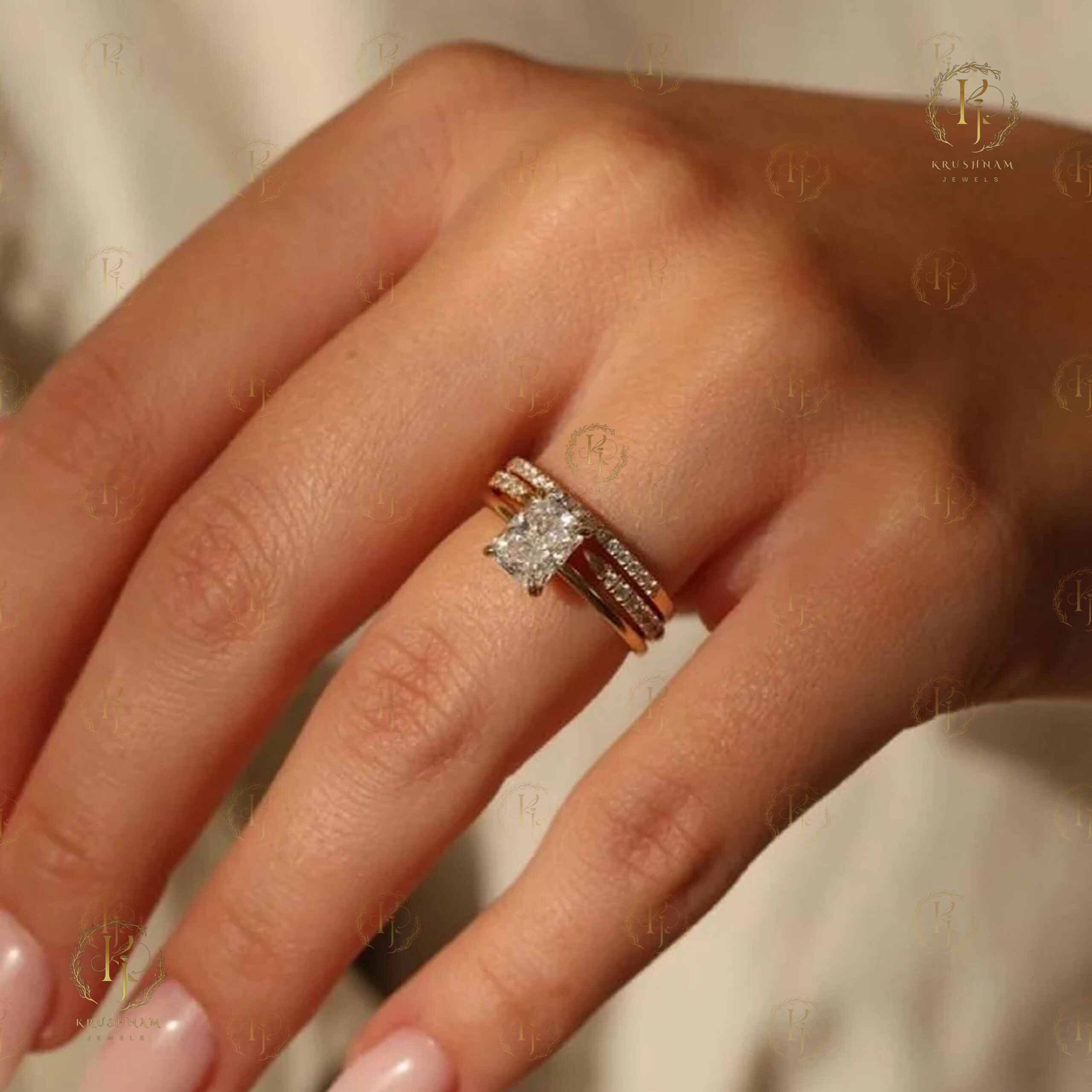 Stylish triangle Ring with White tone for office wear - Image 7