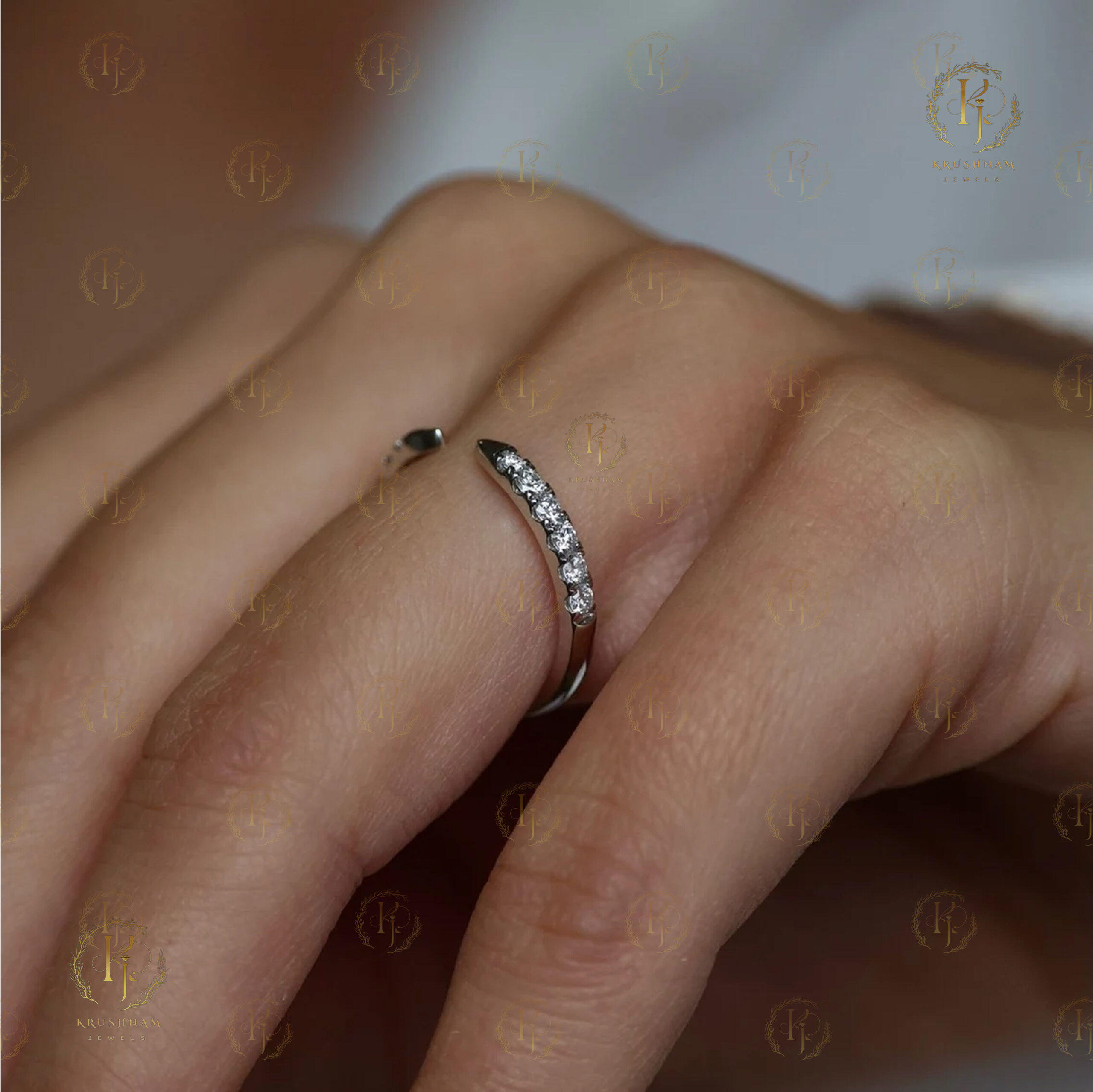 Stylish triangle Ring with White tone for office wear - Image 8