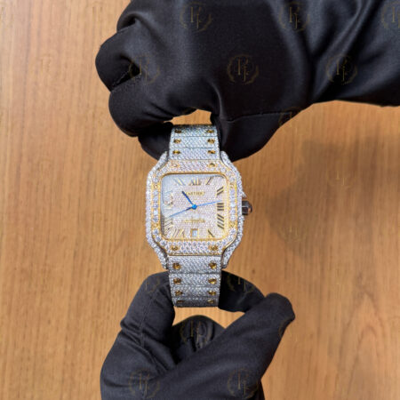 Cartier santos Yellow-White tone with Japan Movement (41mm)