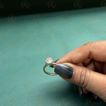 2ct Round Diamond Ring with Yellow tone