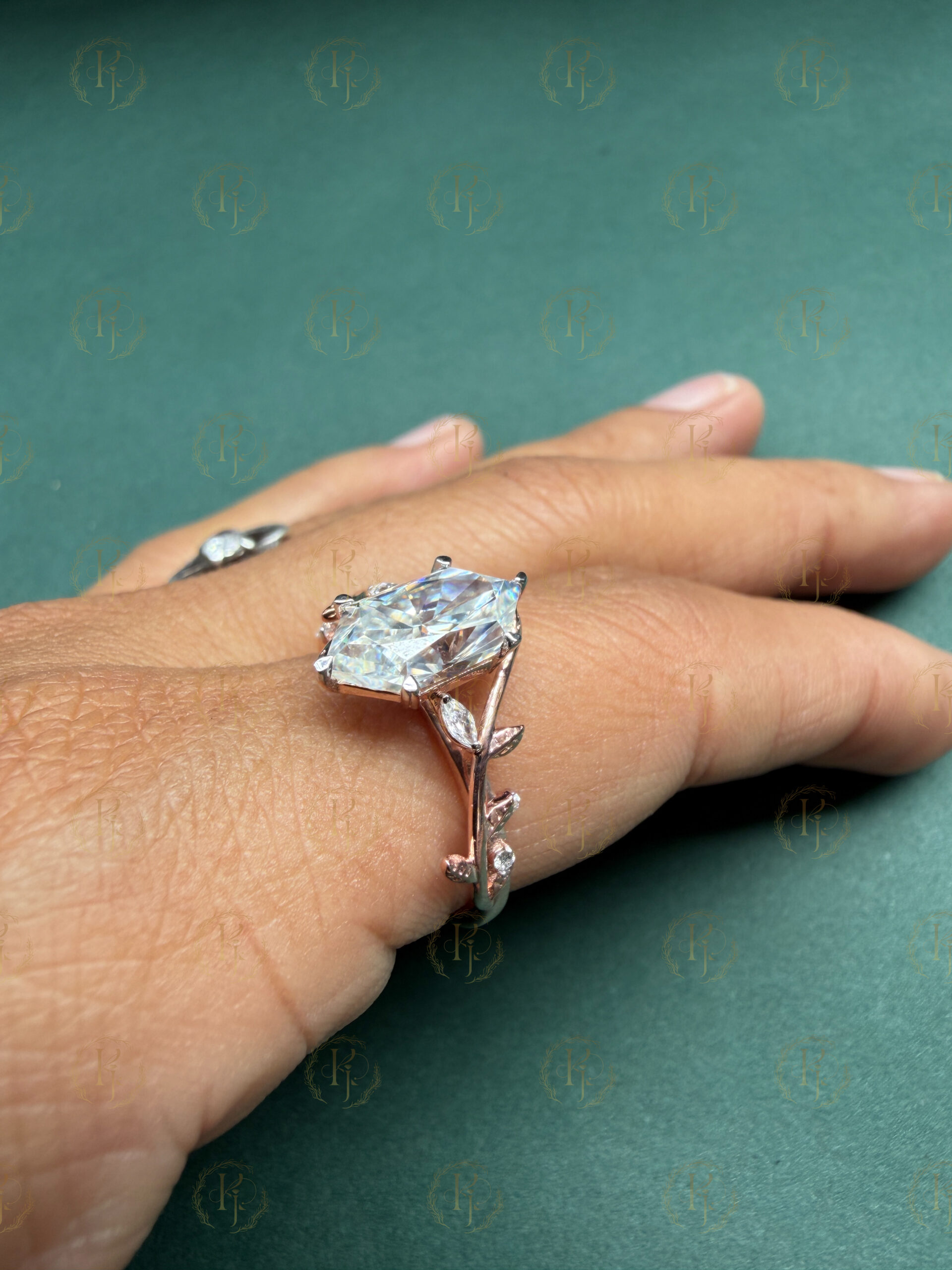 Engagement Ring with Marquise Diamond and Rose tone