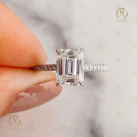 Stylish White Emerald Ring for Wedding
