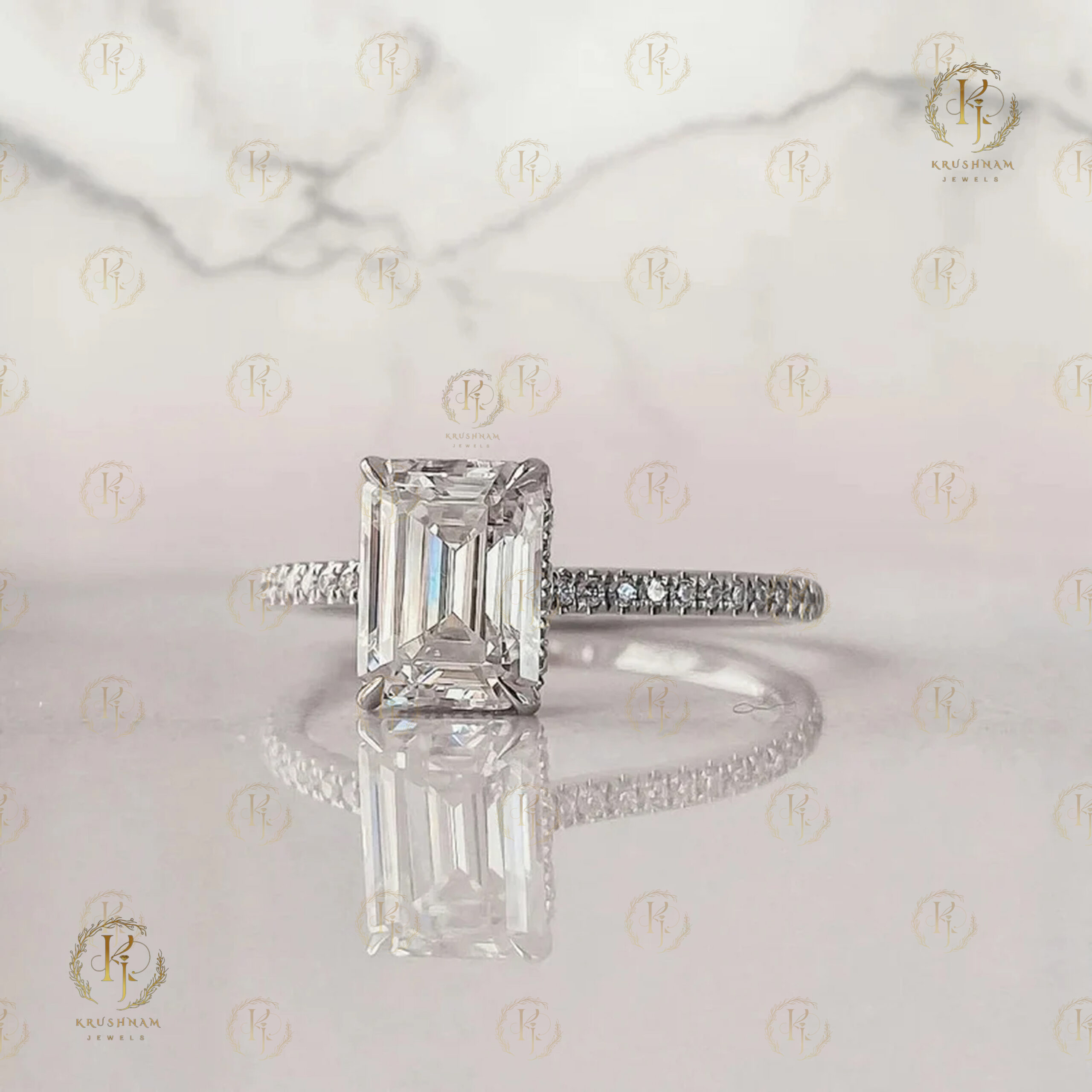 Stylish White Emerald Ring for Wedding - Image 7