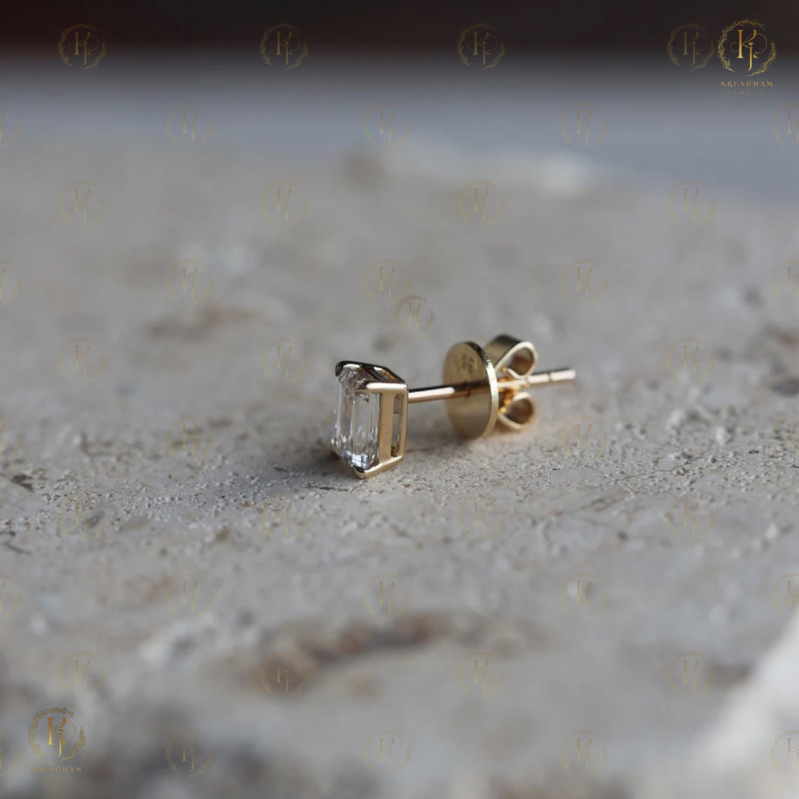 10ct Rose gold Earring’s with white Emerald - Image 3