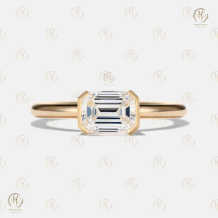 2ct Emerald Diamond ring Yellow tone