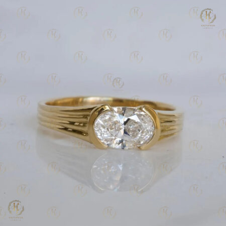 10ct Real Gold Oval Diamond Ring