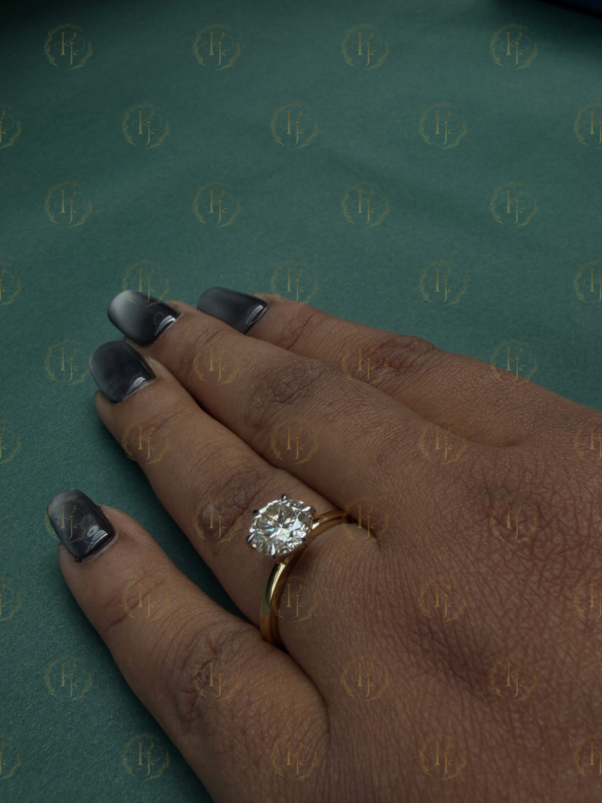 2ct Round Diamond Ring with Yellow tone - Image 6