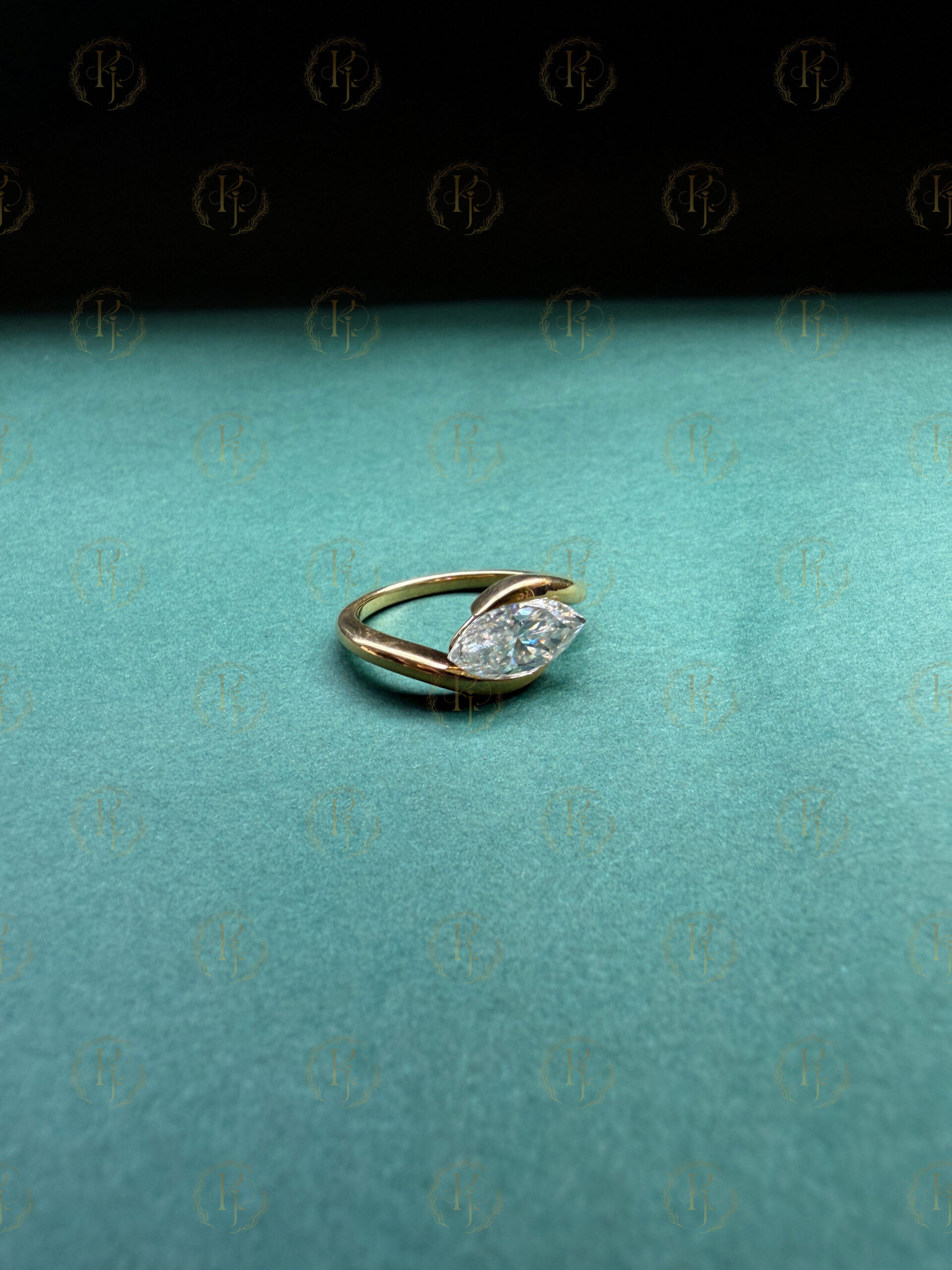 Mercury Diamond Ring yellow tone for him daughter