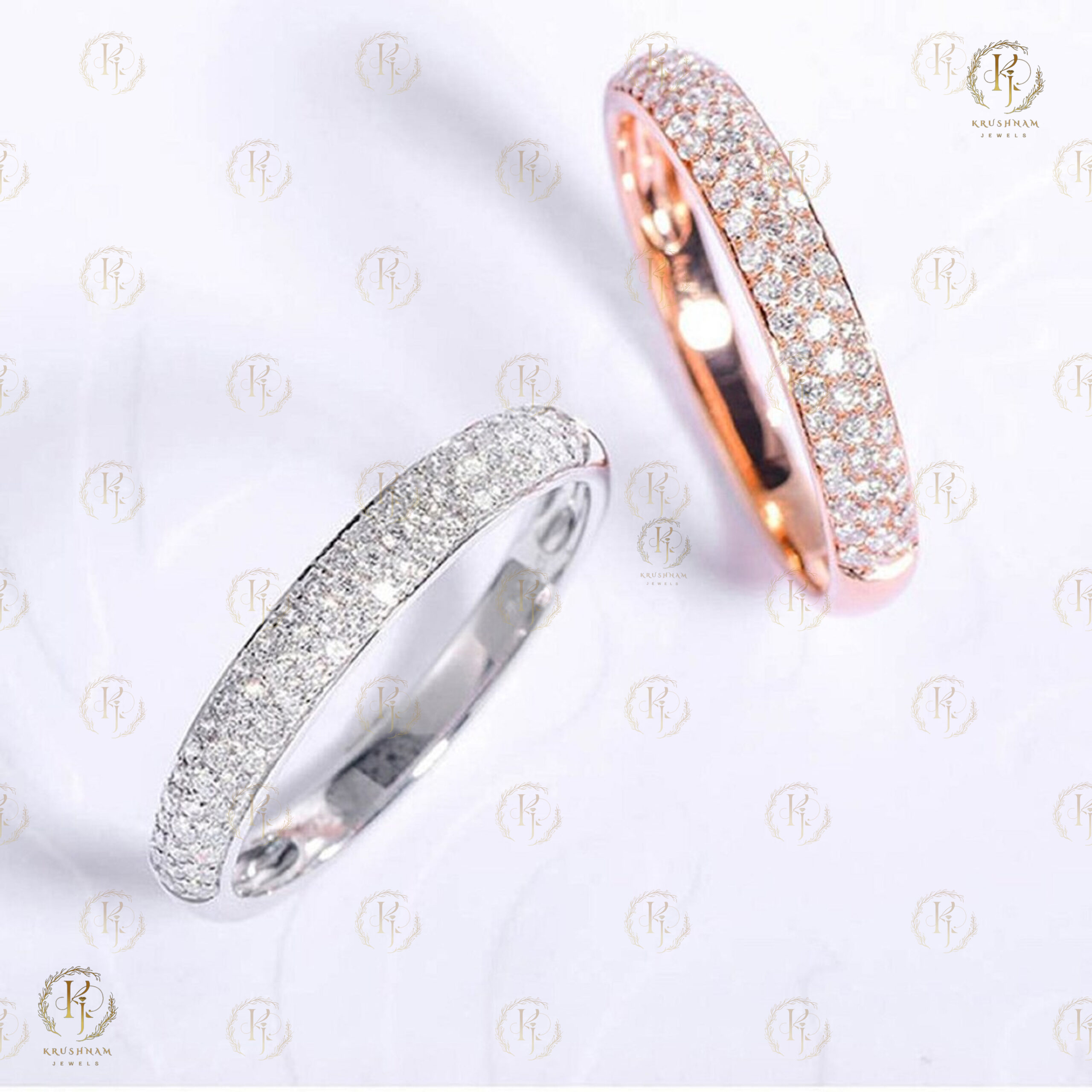 Looking stylish small Diamond Ring with rose and white tone - Image 4