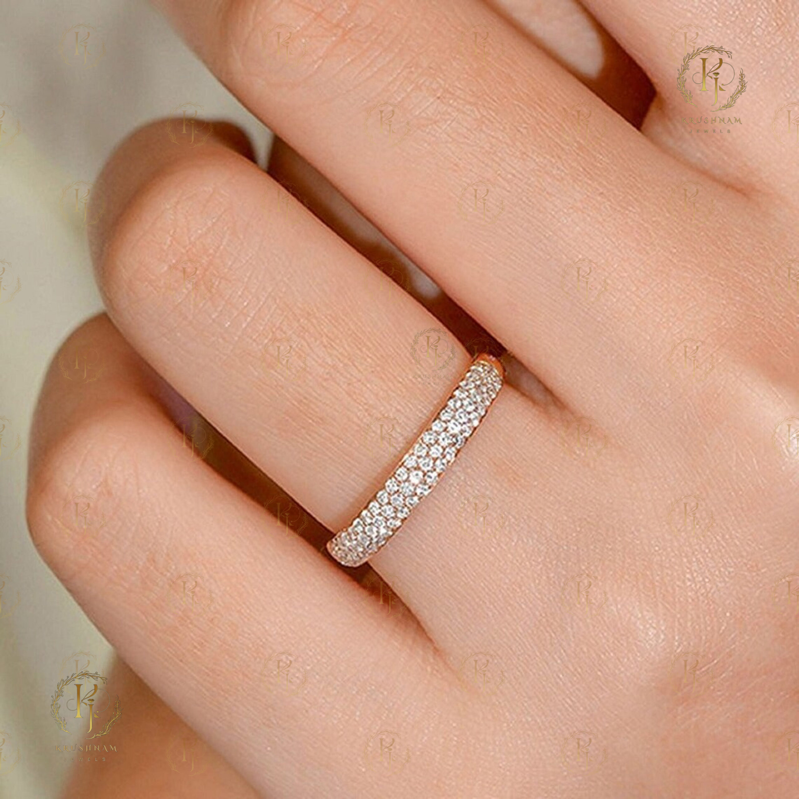 Looking stylish small Diamond Ring with rose tone
