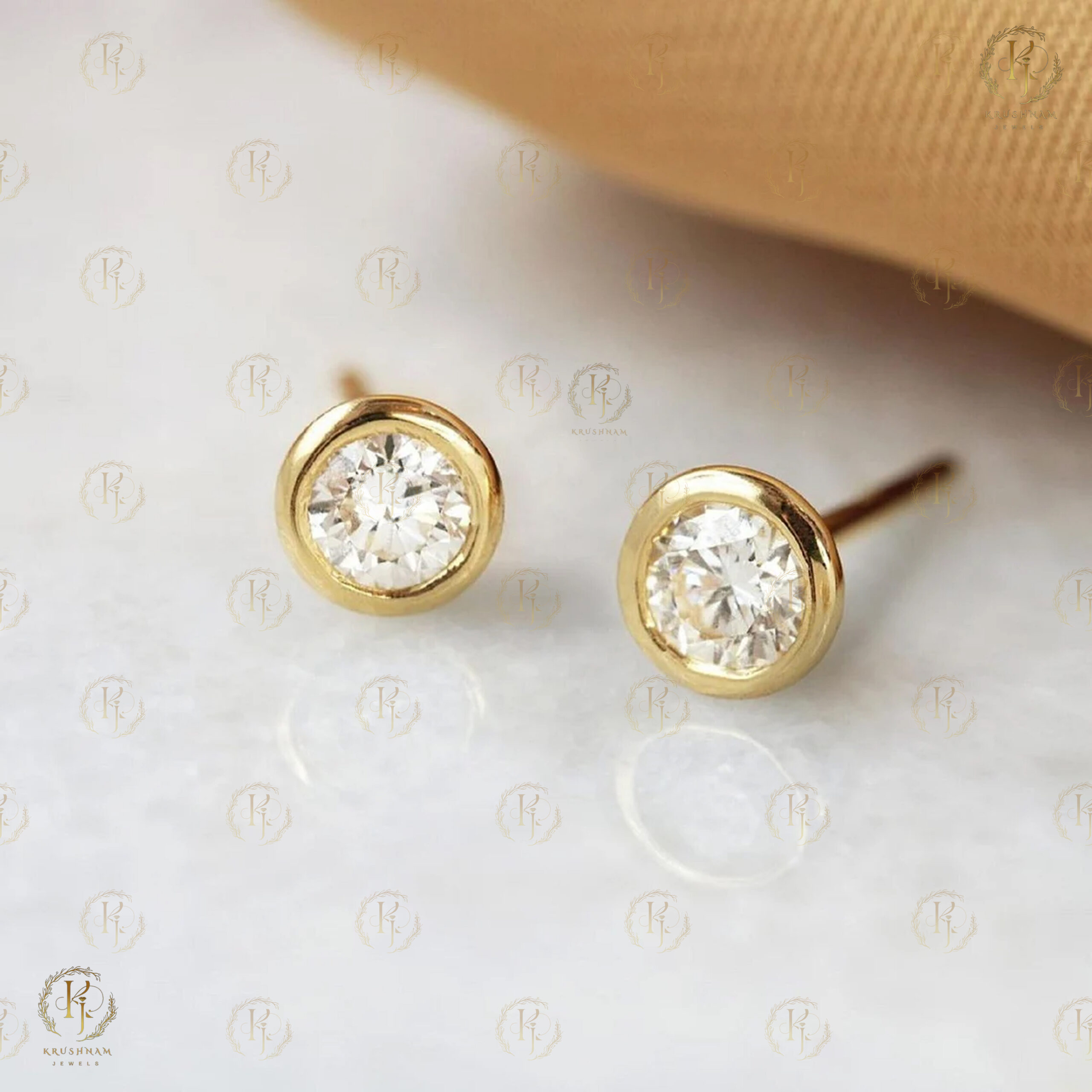 2ct White Round Diamond Earrings - Image 2