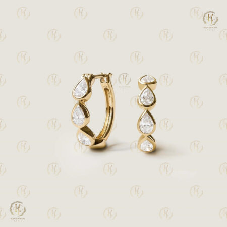 Daily wear Earrings with yellow tone