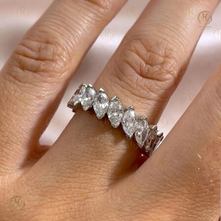 Beautiful Mercury Diamond Ring with White tone