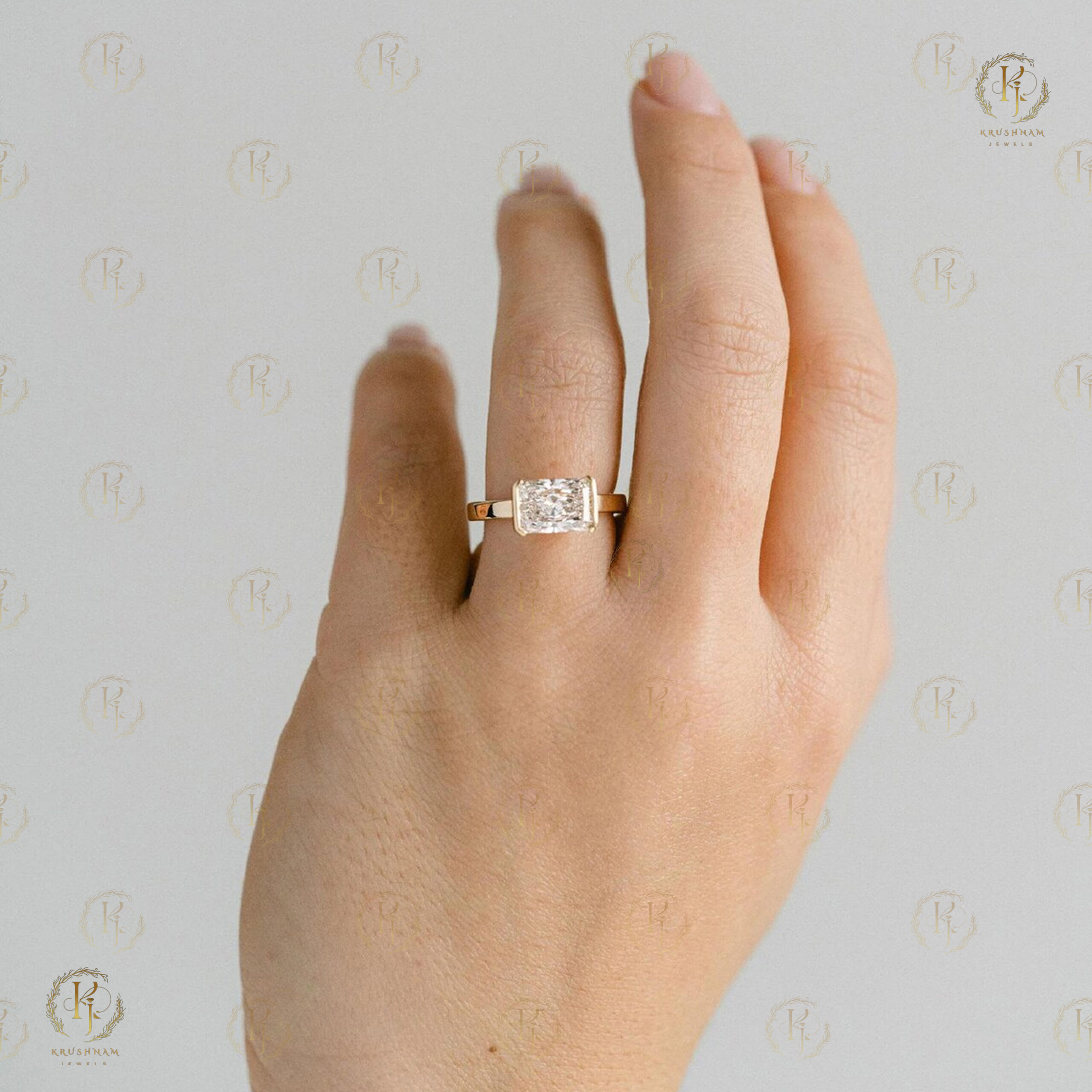 1.50 CT Emerald Cut Diamond East West Bezel Set - Image 4