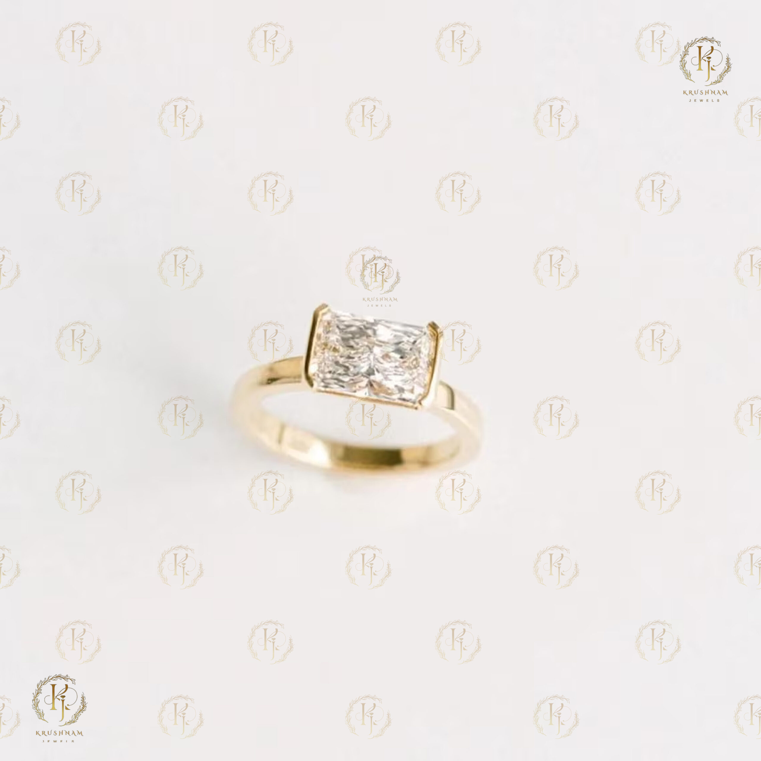 1.50 CT Emerald Cut Diamond East West Bezel Set