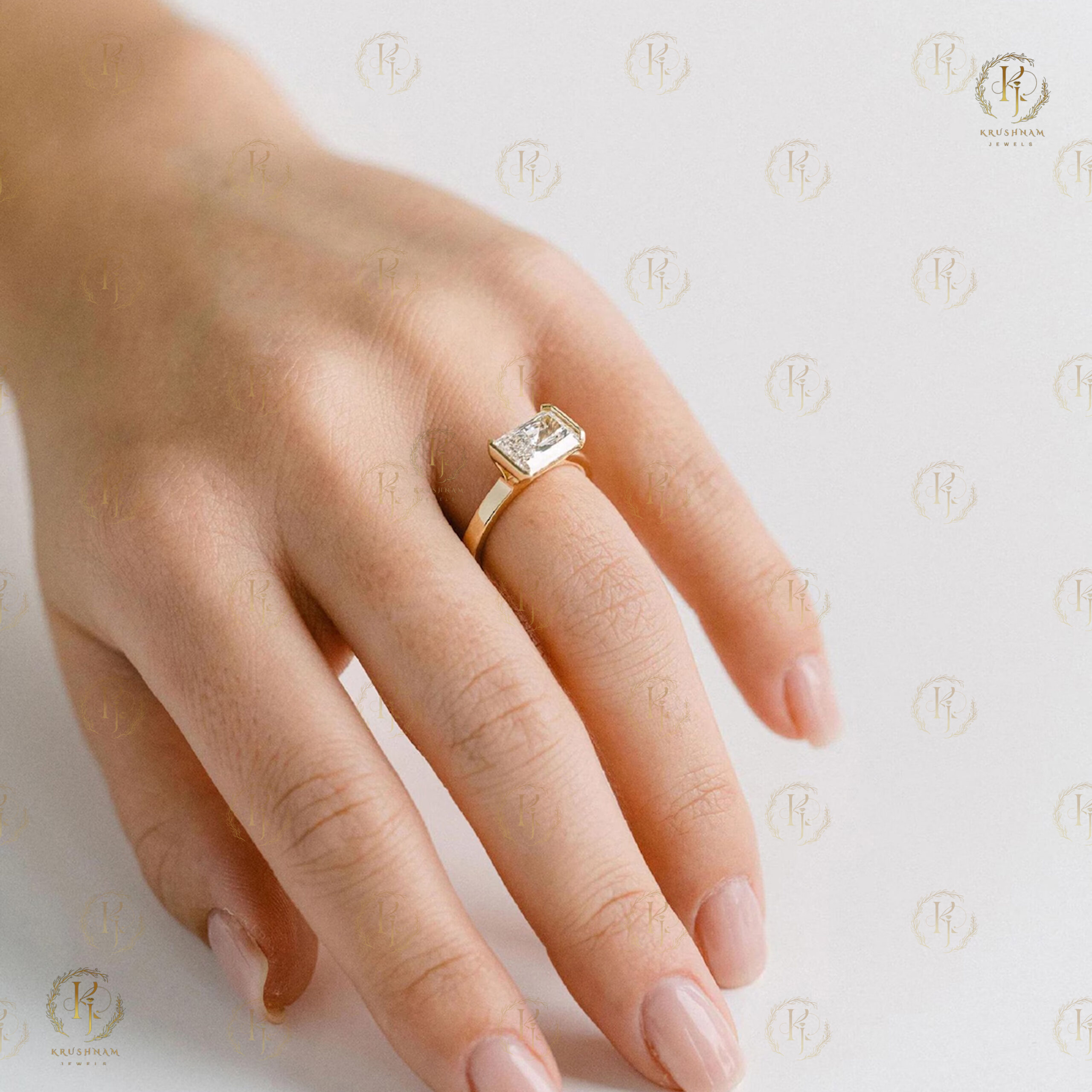 1.50 CT Emerald Cut Diamond East West Bezel Set - Image 2