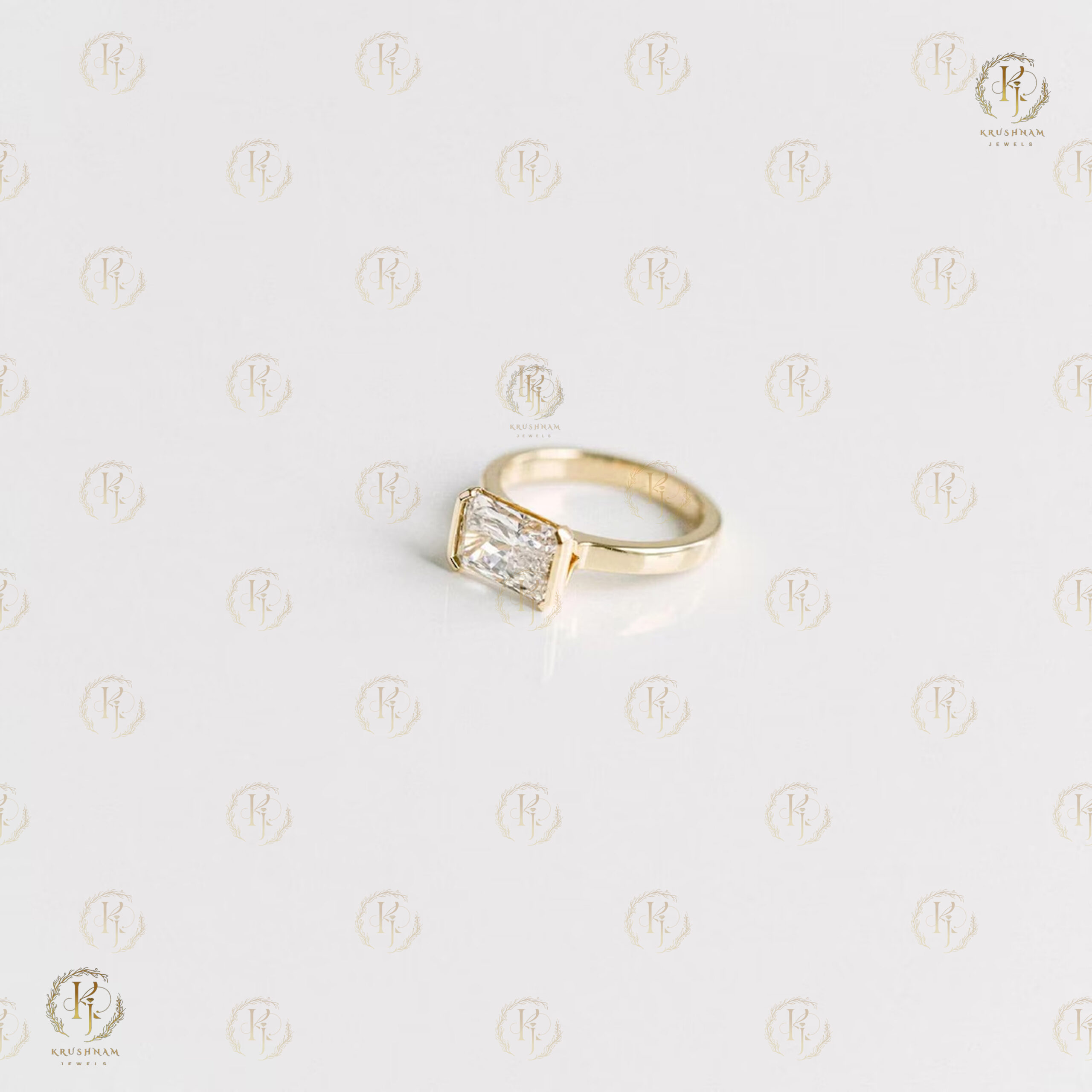 1.50 CT Emerald Cut Diamond East West Bezel Set - Image 3