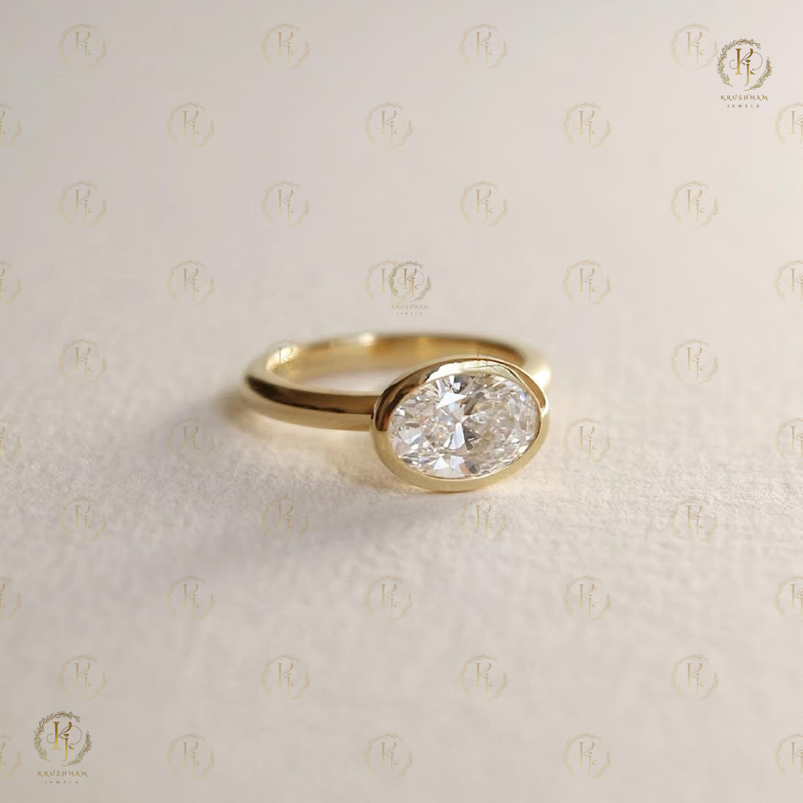 Big Oval diamond ring with Different ring (2 in 1) - Image 3