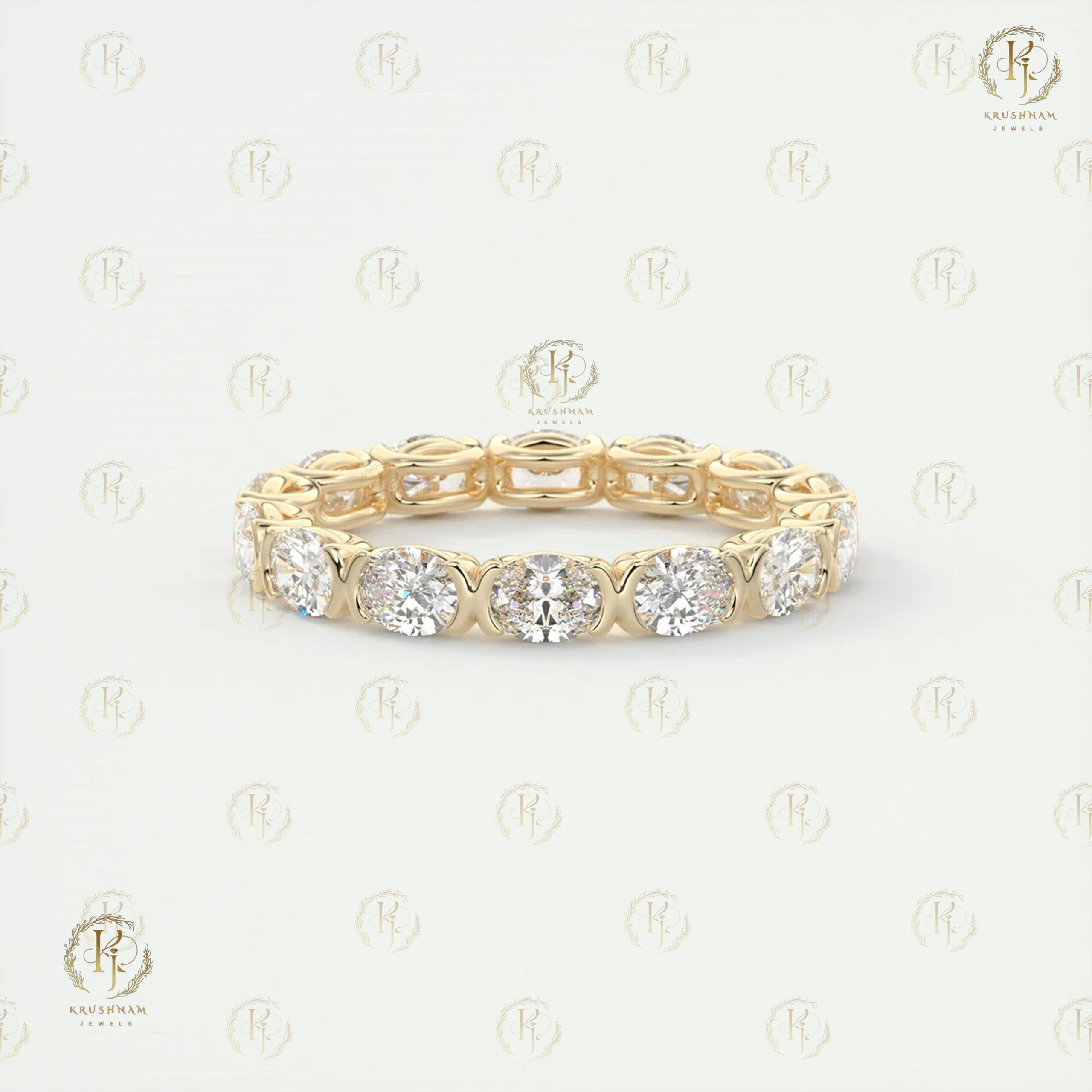 2.10 CT Oval Diamond Eternity Wedding Band - Image 2