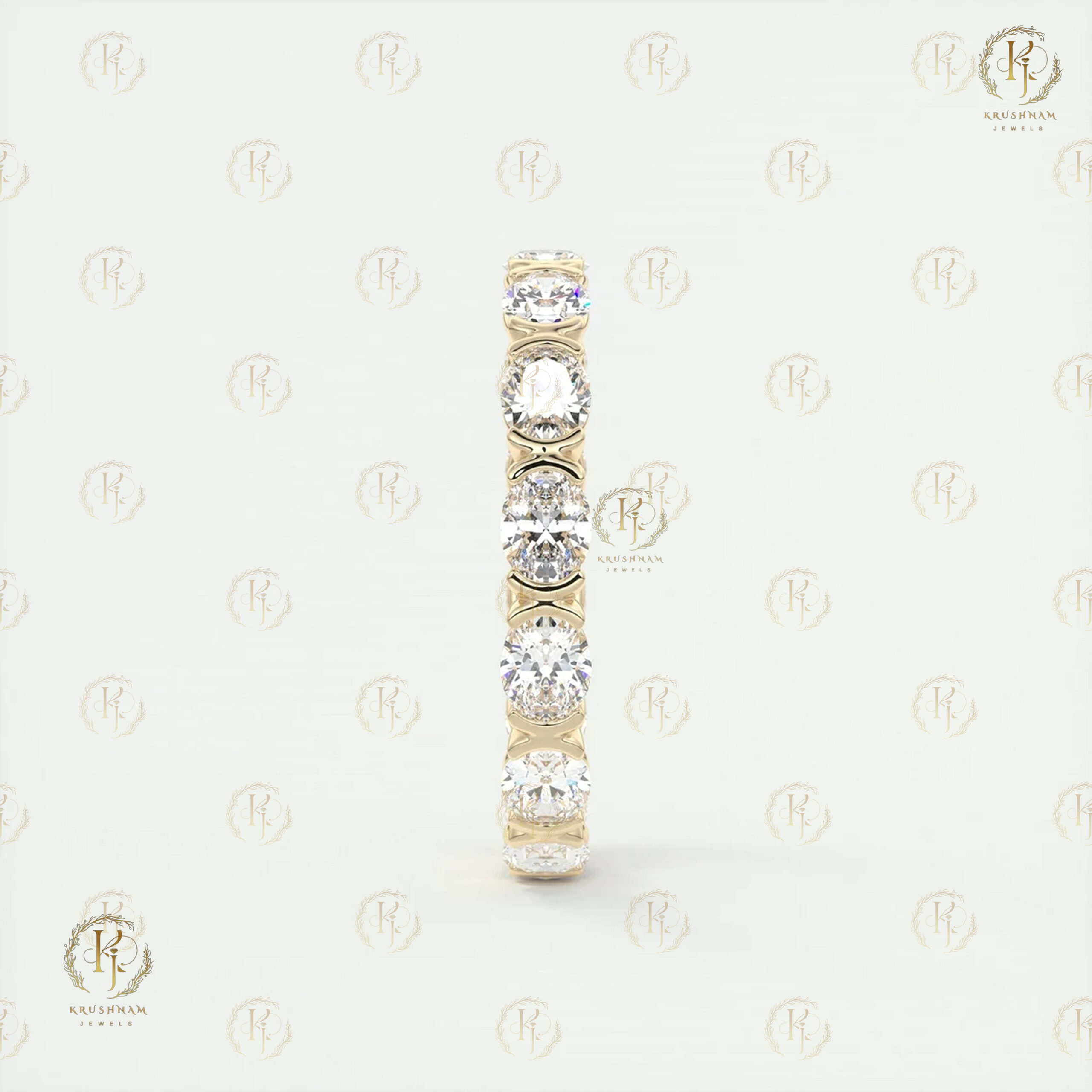 2.10 CT Oval Diamond Eternity Wedding Band - Image 3