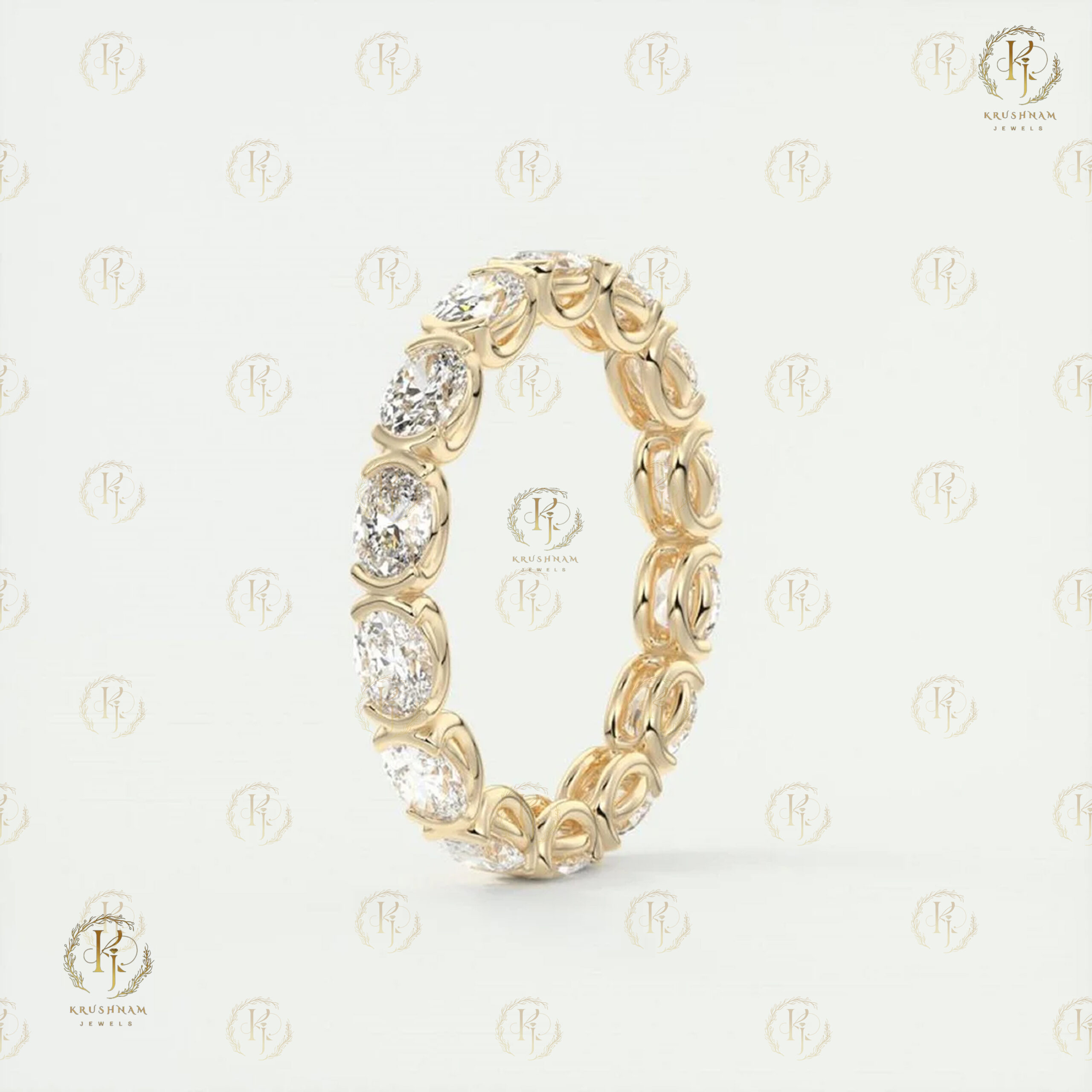 2.10 CT Oval Diamond Eternity Wedding Band - Image 5