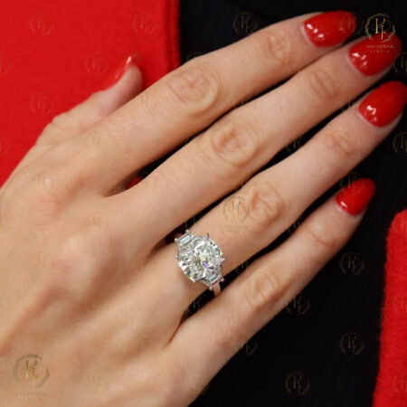 White Emerald Engagement Ring for her