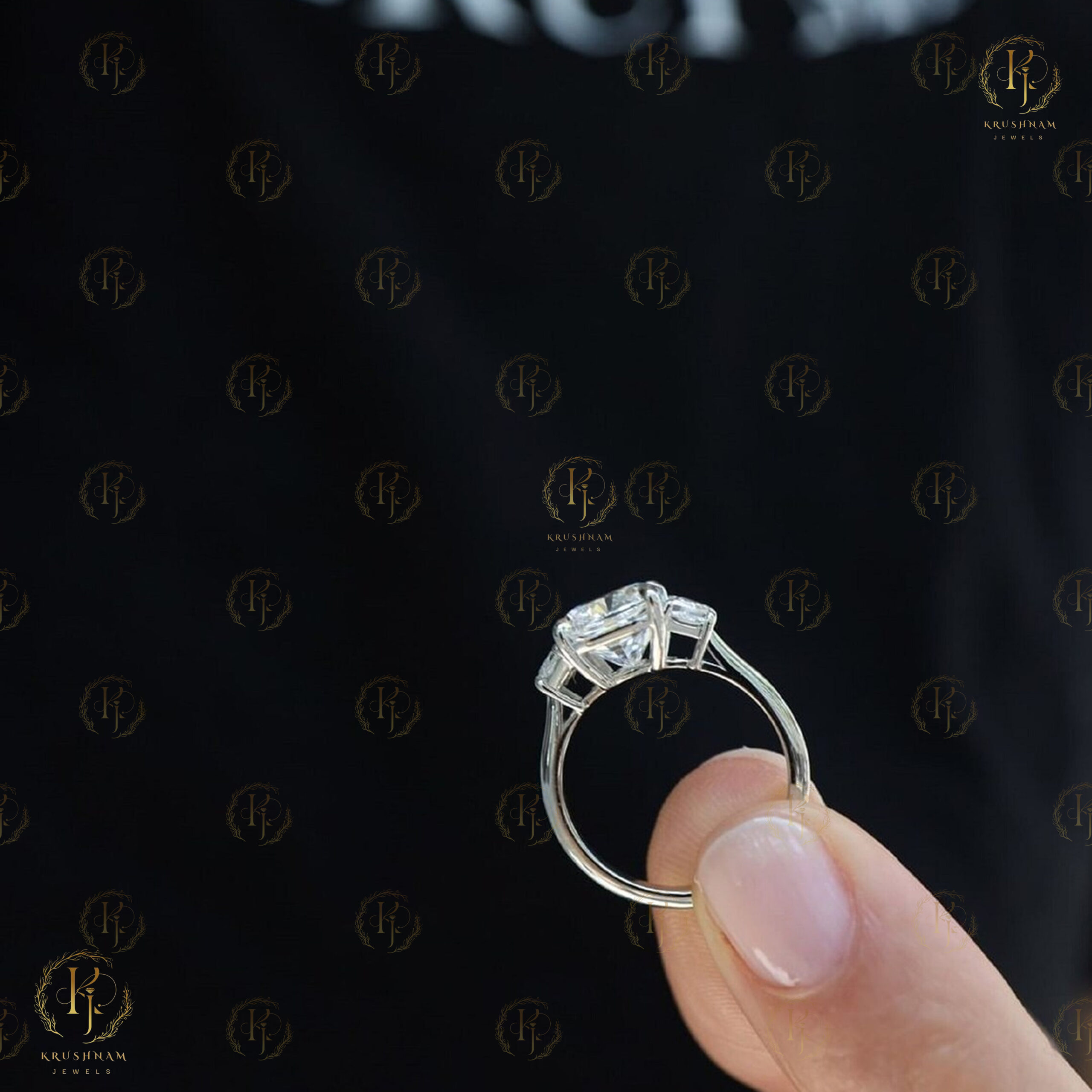 White Emerald Engagement Ring for her - Image 8