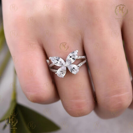 Beautiful Butterfly Ring with Rose tone