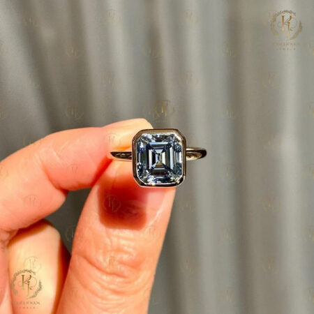 Blue emerald Diamond Ring for teenage Girl