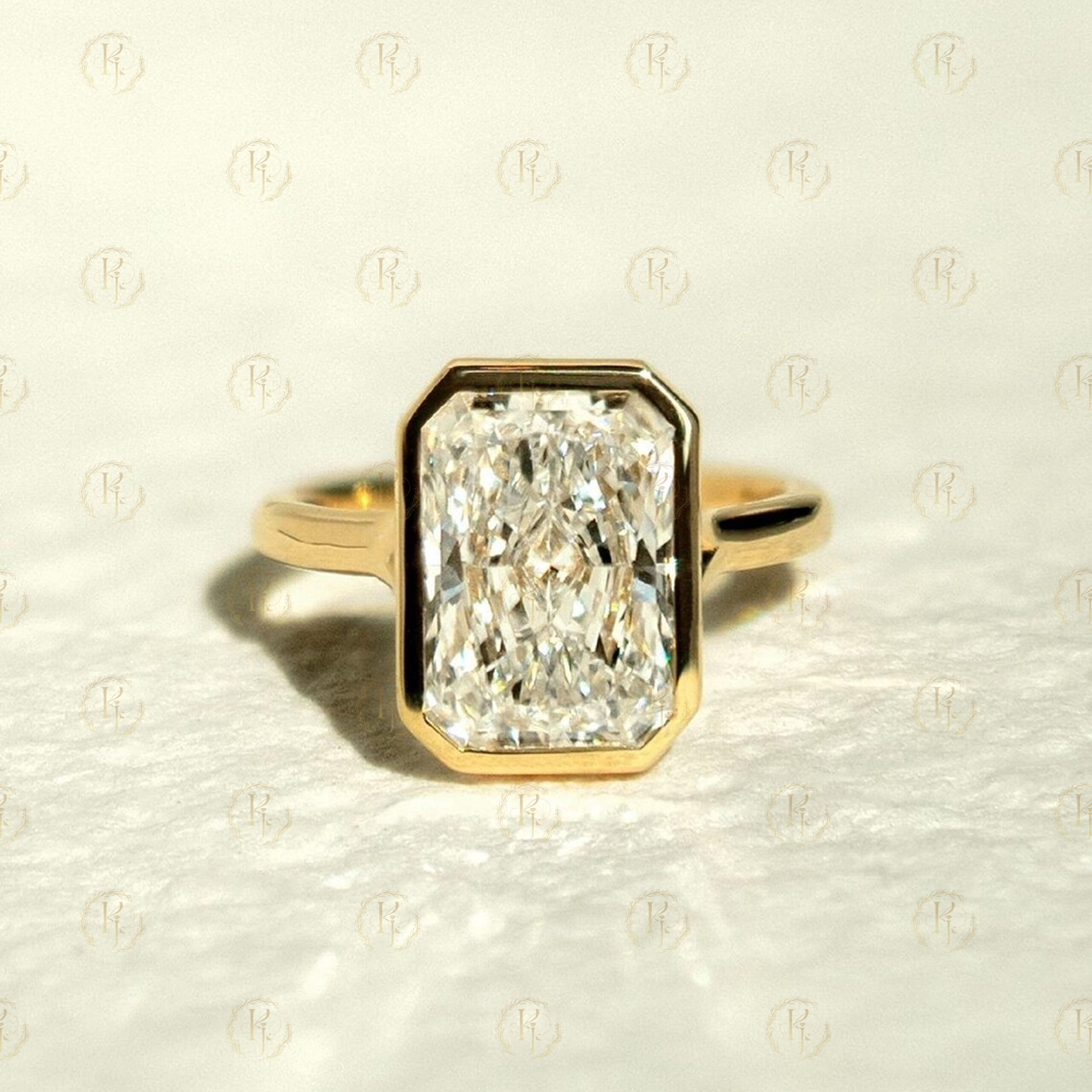 2 CT Cushion Cut Diamond Bezel Set Ring