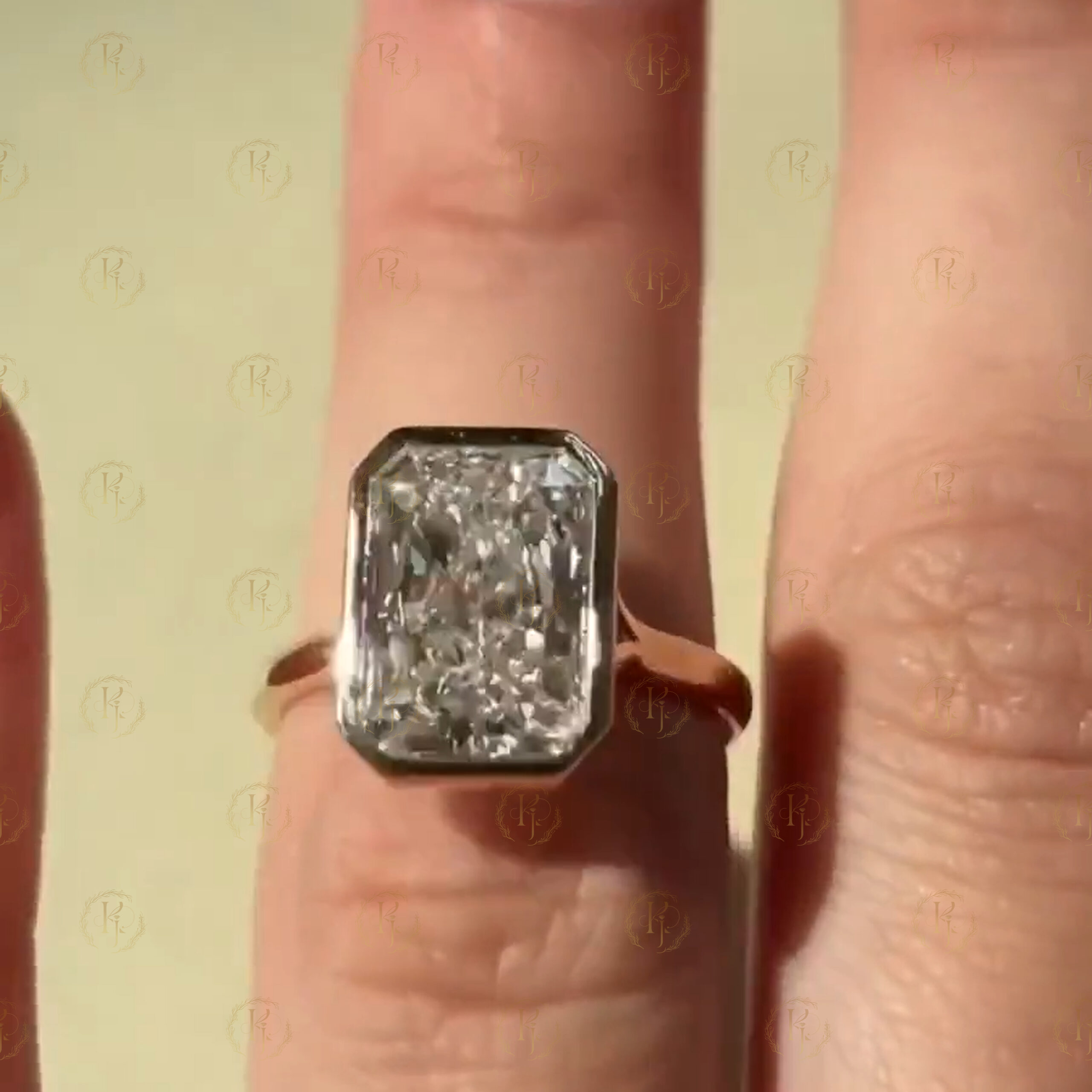 2 CT Cushion Cut Diamond Bezel Set Ring - Image 2