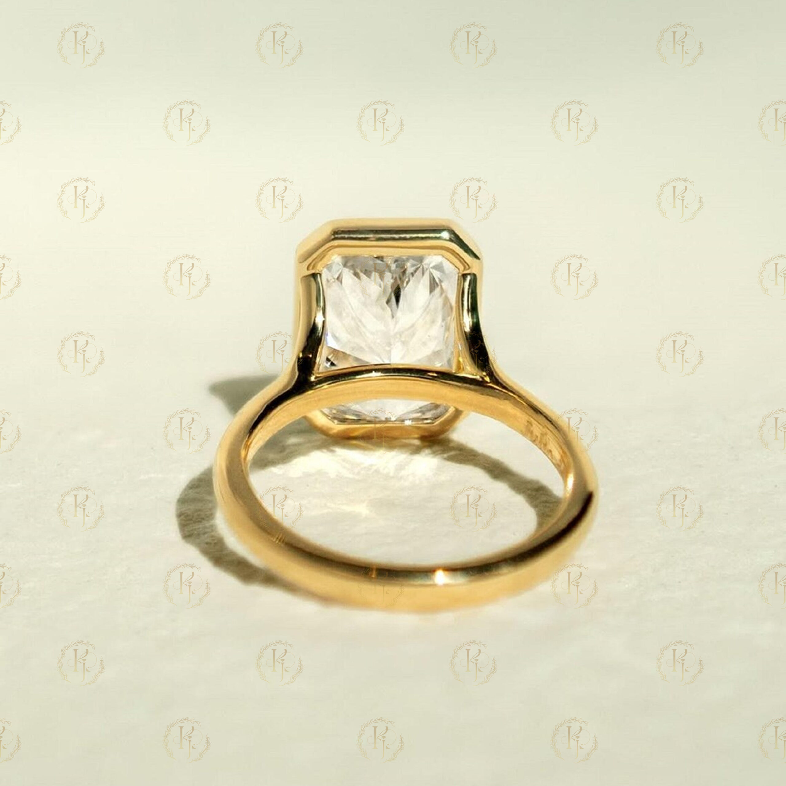 2 CT Cushion Cut Diamond Bezel Set Ring - Image 3